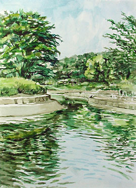 昭和記念公園・春｜Jobimによる水辺のスケッチを中心とした水彩画展