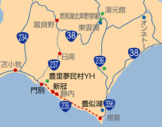 赤の点線が行きたかったルート。